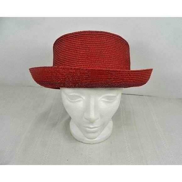 Vintage Red Hat Society Hat by SCALA Collezione Handcrafted in Taiwan - Picture 1 of 14